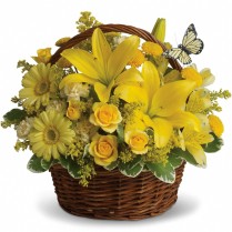 Cos cu crin, garofite, chrisantema, minigerbera,minirose si alstroemeria