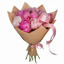 Buchet cu 9 bujori roz
