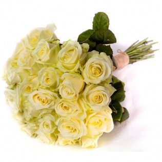 Florarie online mireasa: 25 trandafiri albi