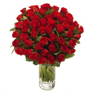 Buchet cu 59 de trandafiri rosii