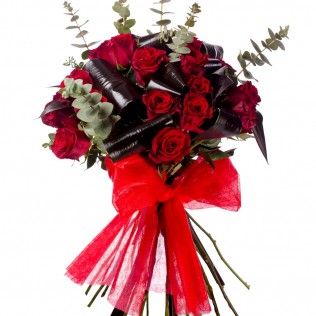 Buchet de trandafiri superb eucalipt livrare la domiciliu,Buchet de trandafiri superb eucalipt florarie online