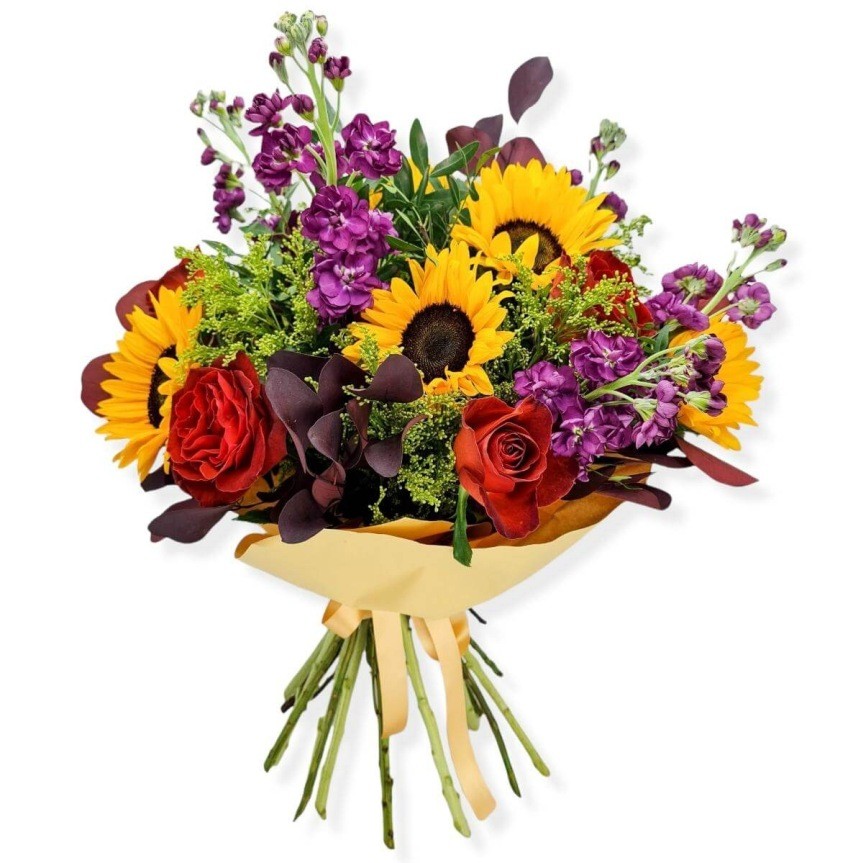 buchet de vara cu floarea soarelui